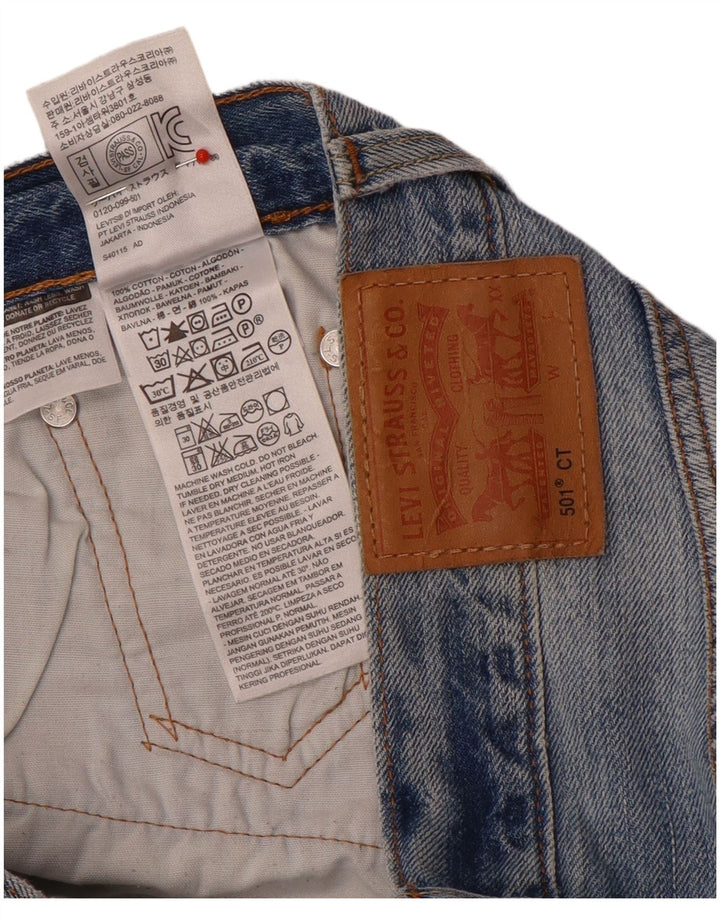 Женские потертые прямые джинсы Levi's 501 CT W26 L29 синие
