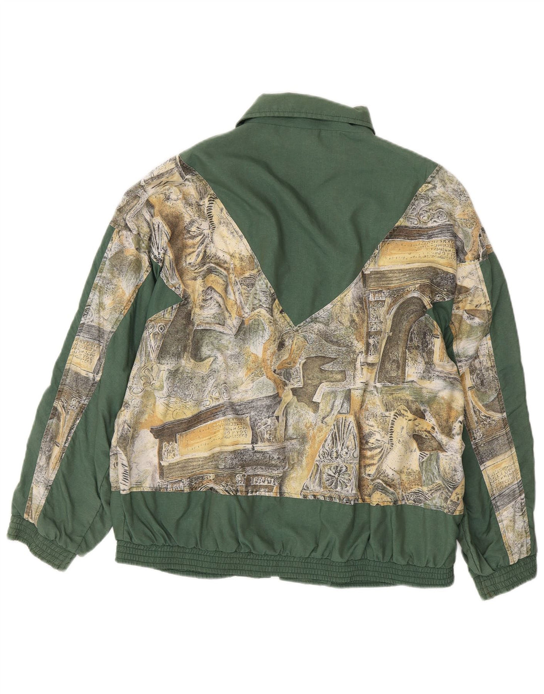 ВИНТАЖНЫЙ Мужской спортивный костюм свободного покроя с графическим рисунком, верхняя куртка, маленький цвет хаки, полиамид