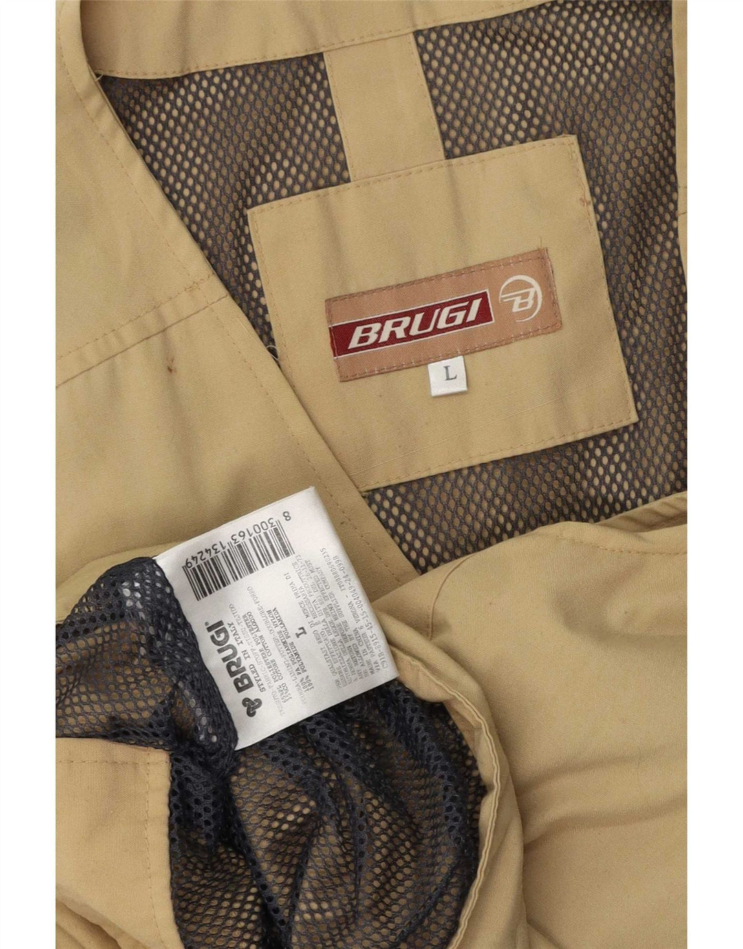 Мужской жилет Brugi Utility Gilet UK 40, большой размер, цвет хаки, полиэстер