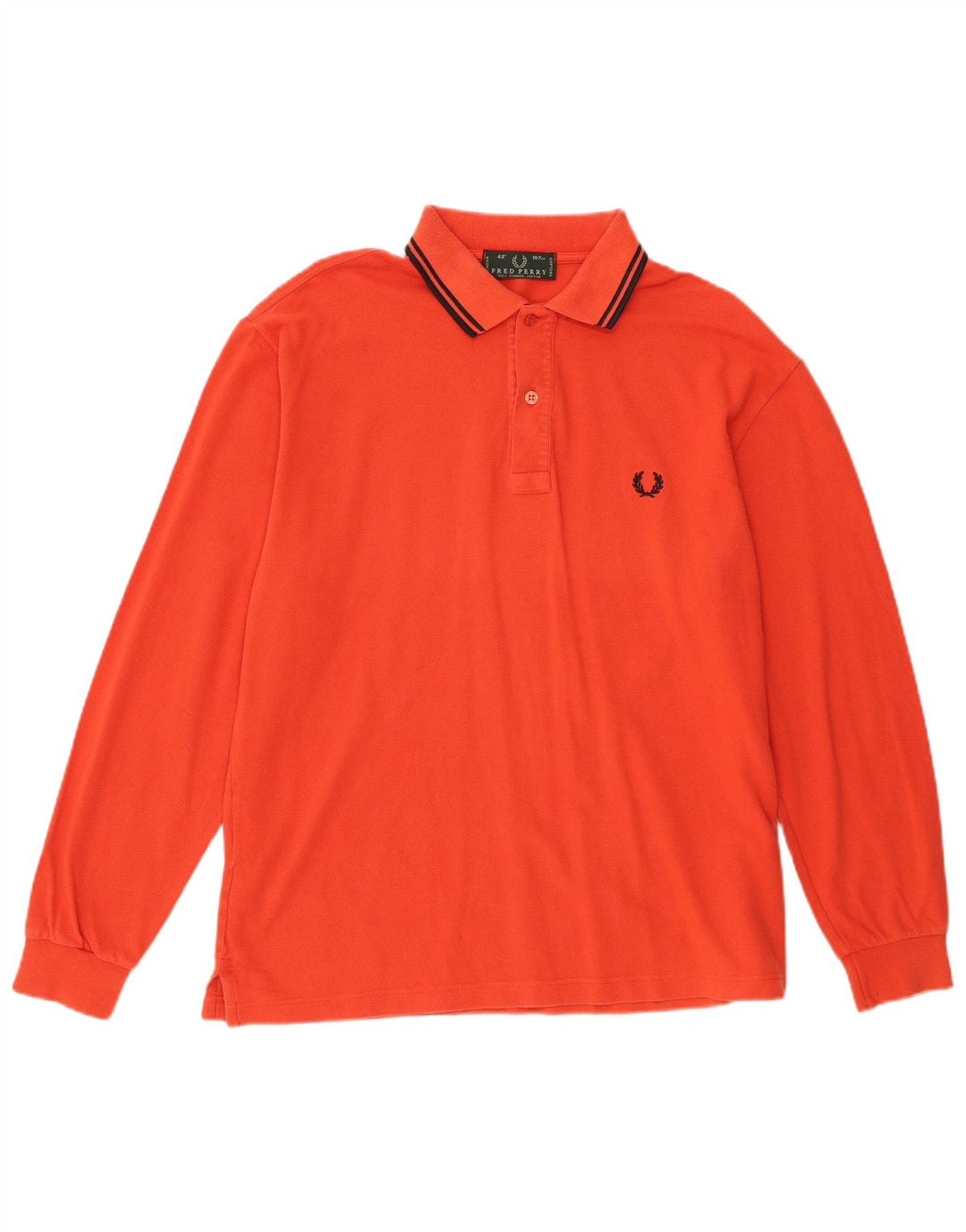 Мужская рубашка-поло с длинным рукавом Fred Perry, средний оранжевый хлопок, хлопок