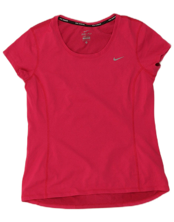 Женская футболка Nike Dri Fit Top UK 12, средний розовый полиэстер