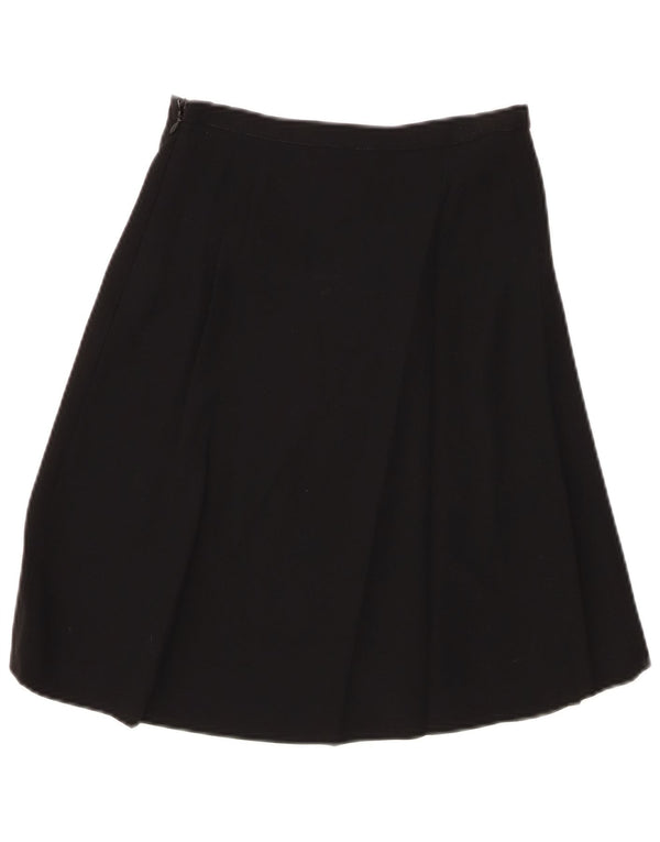 EMPORIO ARMANI Женская юбка-трапеция с завышенной талией IT 40 Small W24 Черная шерсть