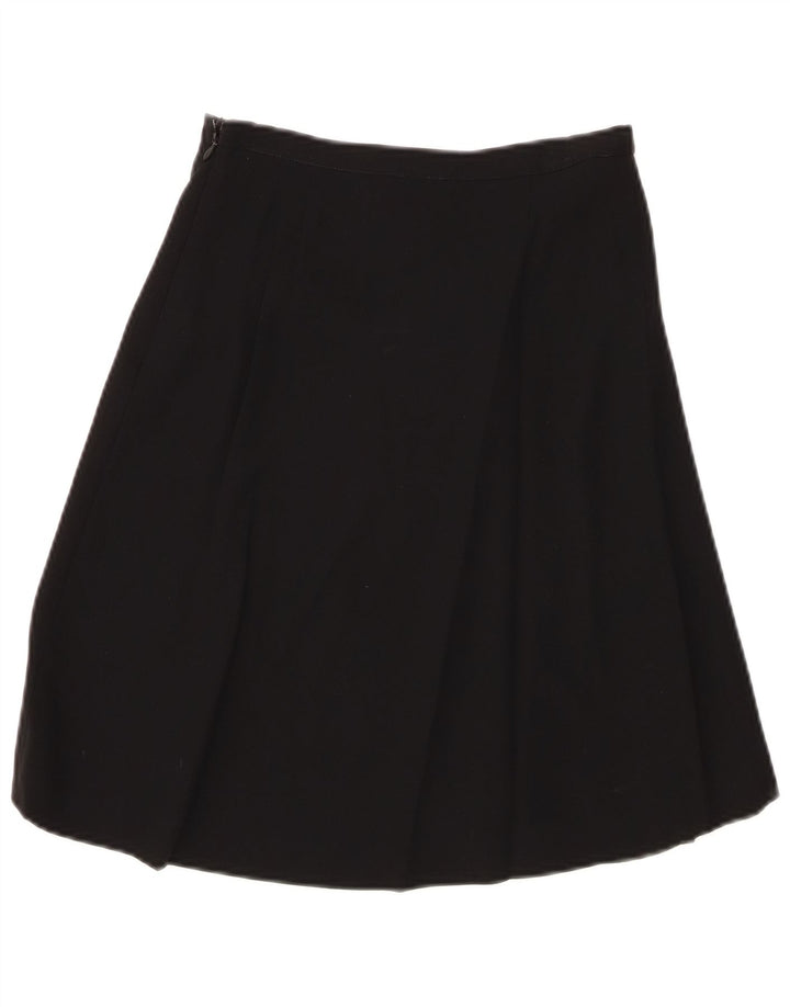 EMPORIO ARMANI Женская юбка-трапеция с завышенной талией IT 40 Small W24 Черная шерсть