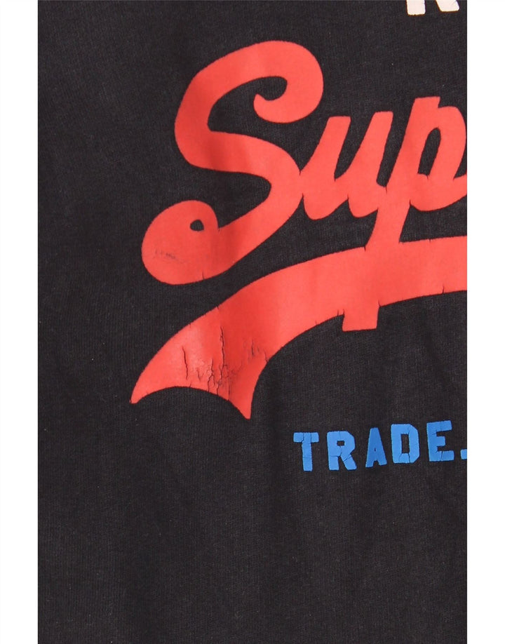 Мужской джемпер с капюшоном Superdry, черный, хлопковый, среднего размера