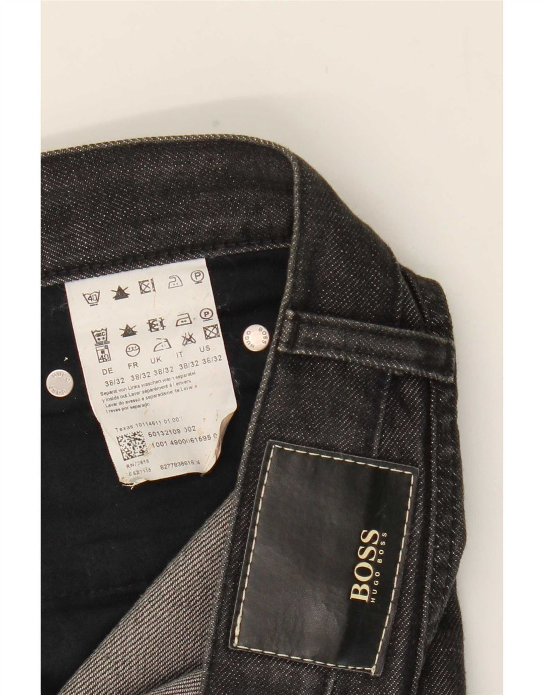 Мужские прямые джинсы Hugo Boss W38 L26, черный хлопок