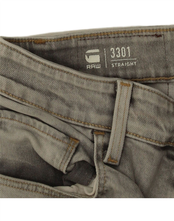 G-Star Mens 3301 Джинсовые шорты W32 Средне-серые