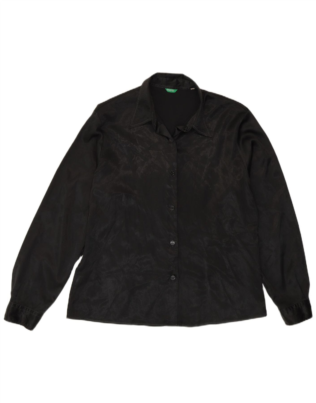 Женская рубашка Benetton IT 48 XL, черная, полиэстер с животным принтом
