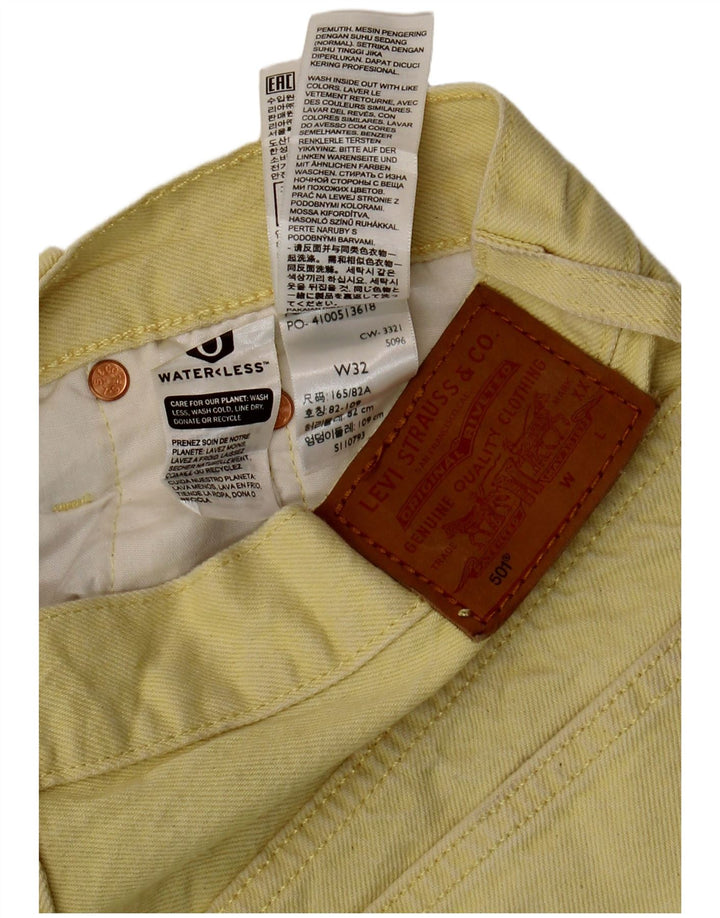 Женские джинсовые шорты LEVI'S 501 W32, большие желтые, хлопок