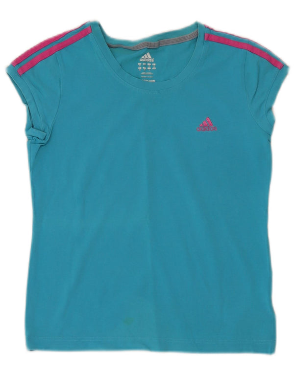 Женская футболка Adidas Top UK 12, средний синий хлопок