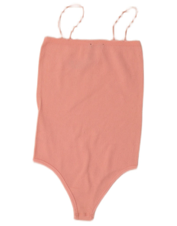 Zara Womens Sleeveless Bodysuit UK 4 XS Pink Nylon