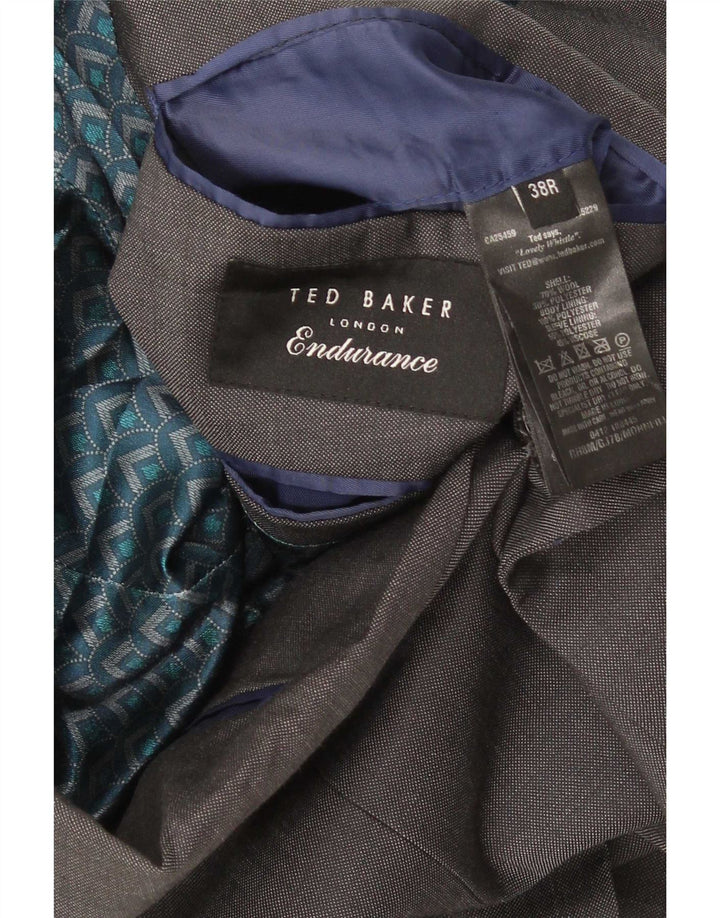 Мужской пиджак на 2 пуговицах Ted Baker, Великобритания 38, средний серый шерстяной