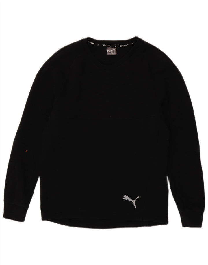 Мужской топ Puma с длинным рукавом, маленький темно-синий, хлопок