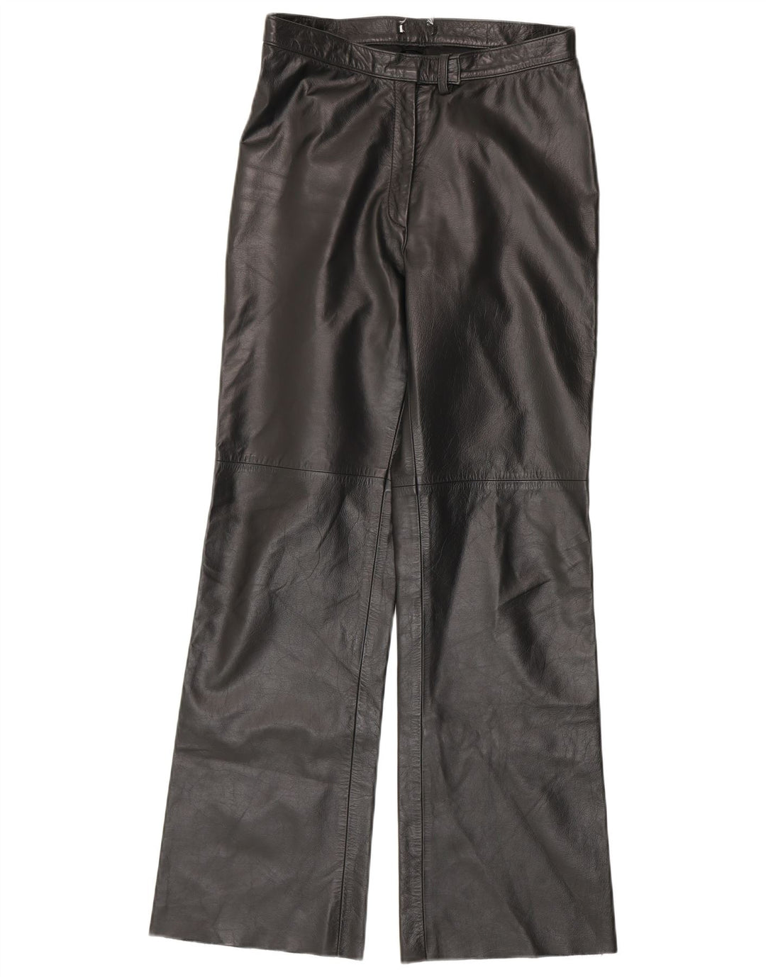 Винтажные женские кожаные брюки Bootcut IT 44 Medium W28 L30 Черные кожаные