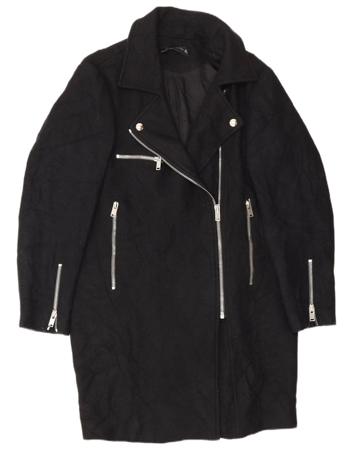 Женское пальто Zara UK 14, среднее, черное, шерстяное