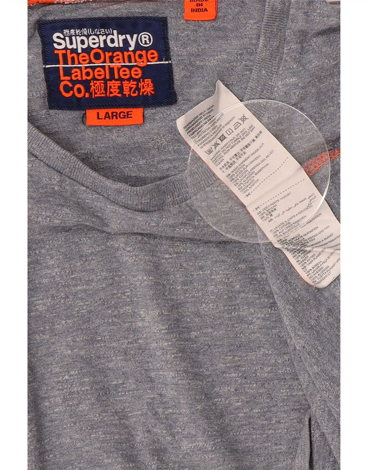 Мужская футболка Superdry, большой серый хлопок