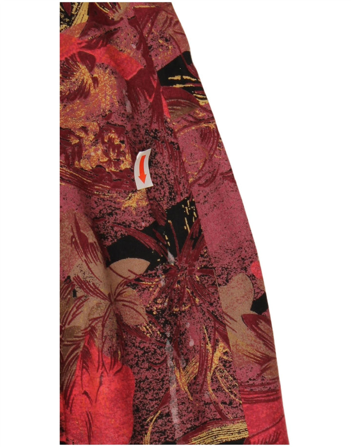 Винтажный женский комплект из 2 юбок UK 12 Medium W27 Бордовый с цветочным принтом в стиле ретро