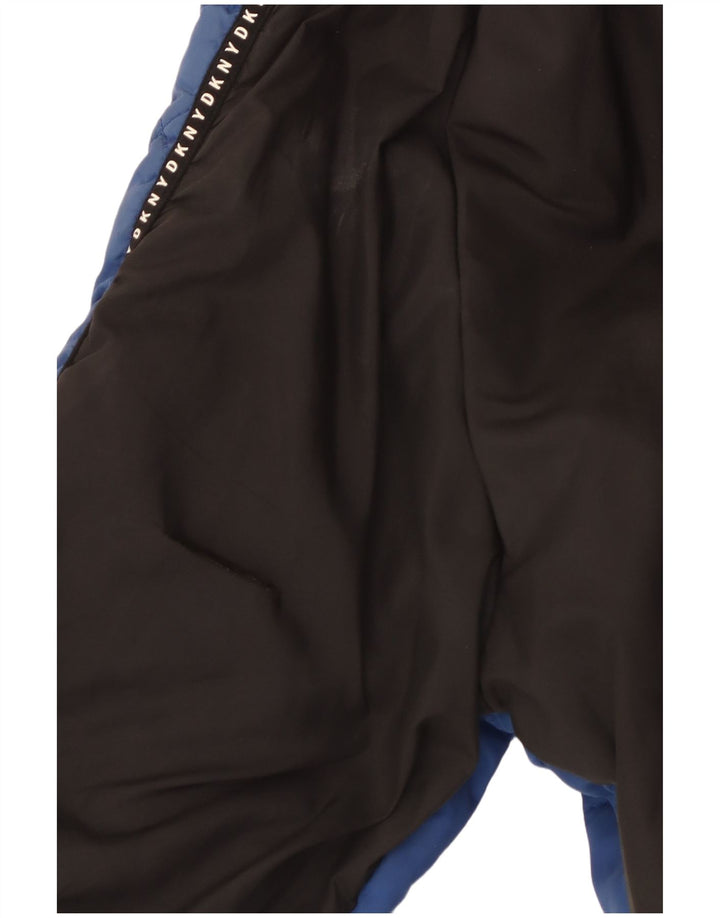 Женская стеганая куртка Dkny с графическим рисунком UK 14, средний синий полиэстер с цветными блоками