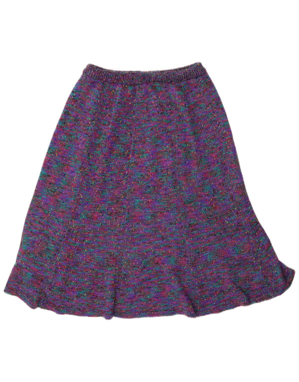 Винтажная женская юбка-трапеция среднего размера W32, разноцветная в крапинку