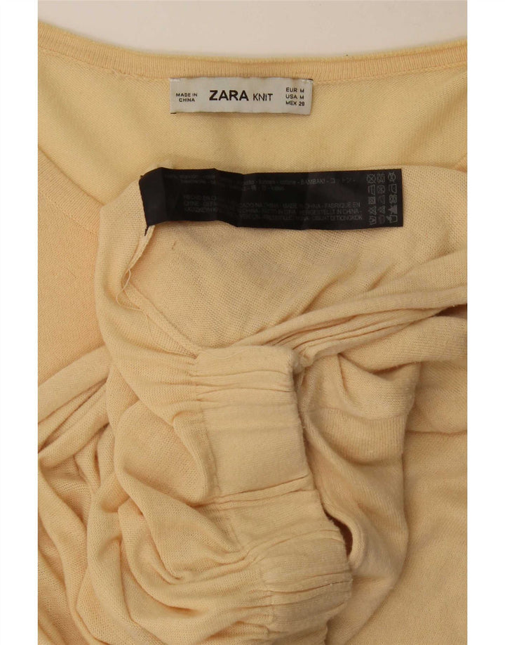 Женская блузка с рукавом 3/4 Zara UK 14, средний бежевый хлопок