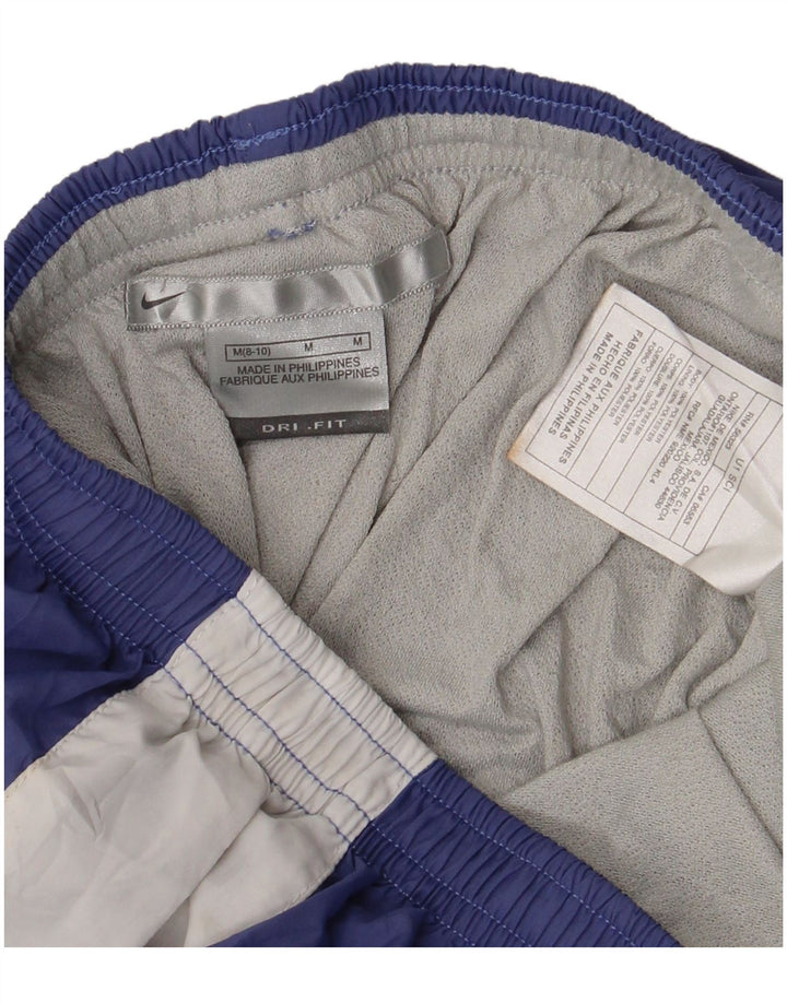 Женские спортивные шорты NIKE Dri Fit, США, 8/10, средний синий, полиэстер с цветными блоками