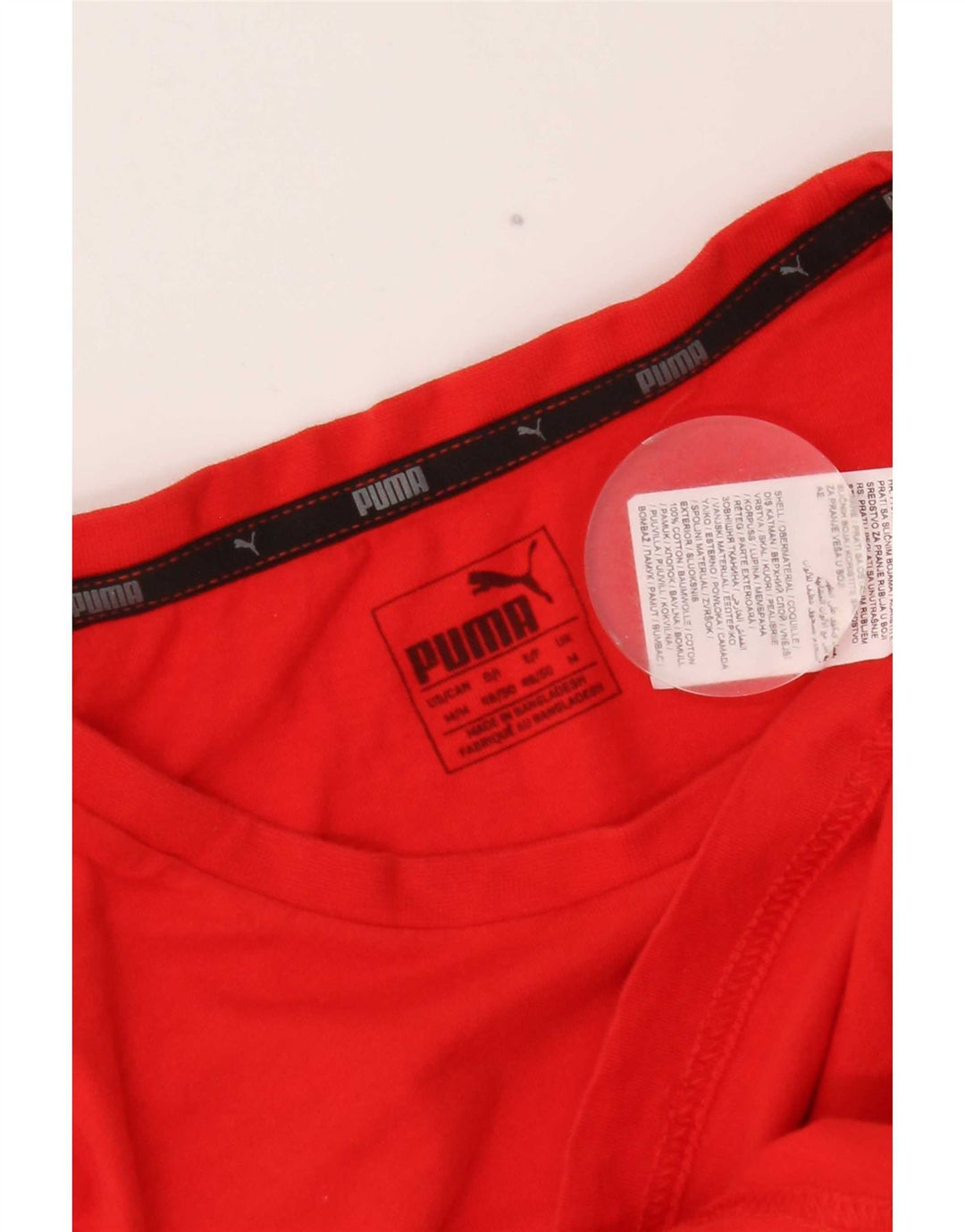 Мужская футболка с рисунком Puma, хлопковый топ среднего красного цвета