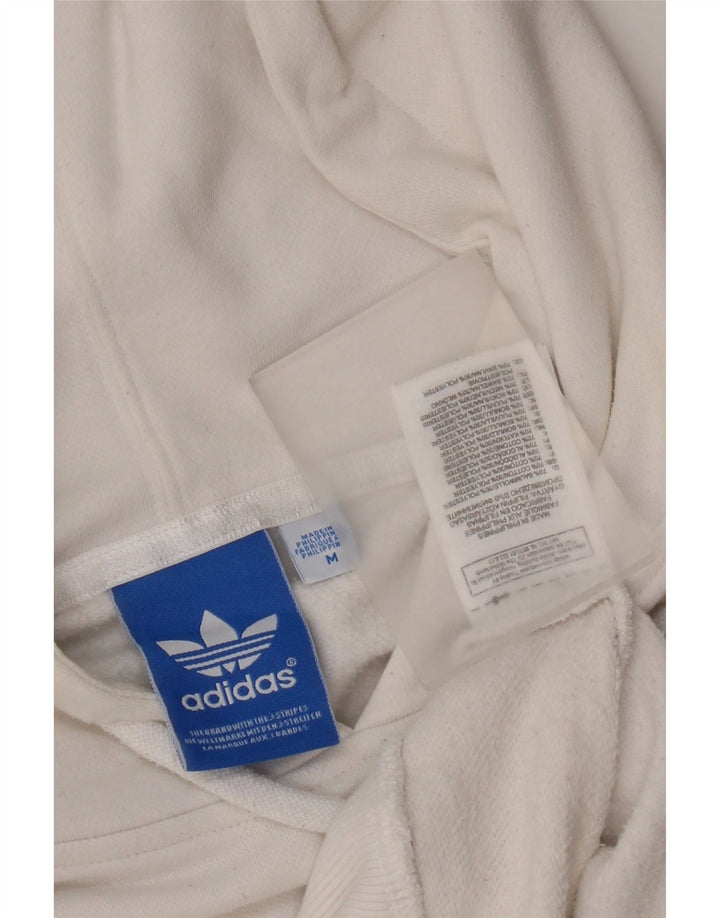 Мужской джемпер с капюшоном Adidas с рисунком, средний белый хлопок, хлопок