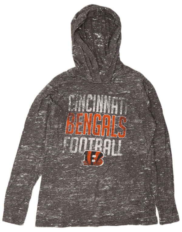 Женская футболка NFL Cincinnati Bengals с длинным рукавом и рисунком, Великобритания, 18 XL, серая в крапинку