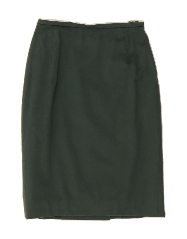 JAEGER Womens Pencil Skirt UK 10 SmallW27  Green Wool Vintage Jaeger and Second-Hand Jaeger from Messina Hembry 
