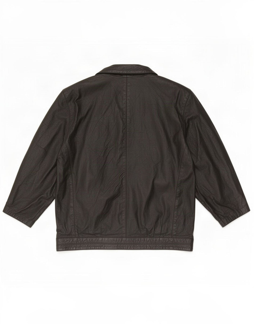 Винтажная женская кожаная куртка UK 42 XL, черная