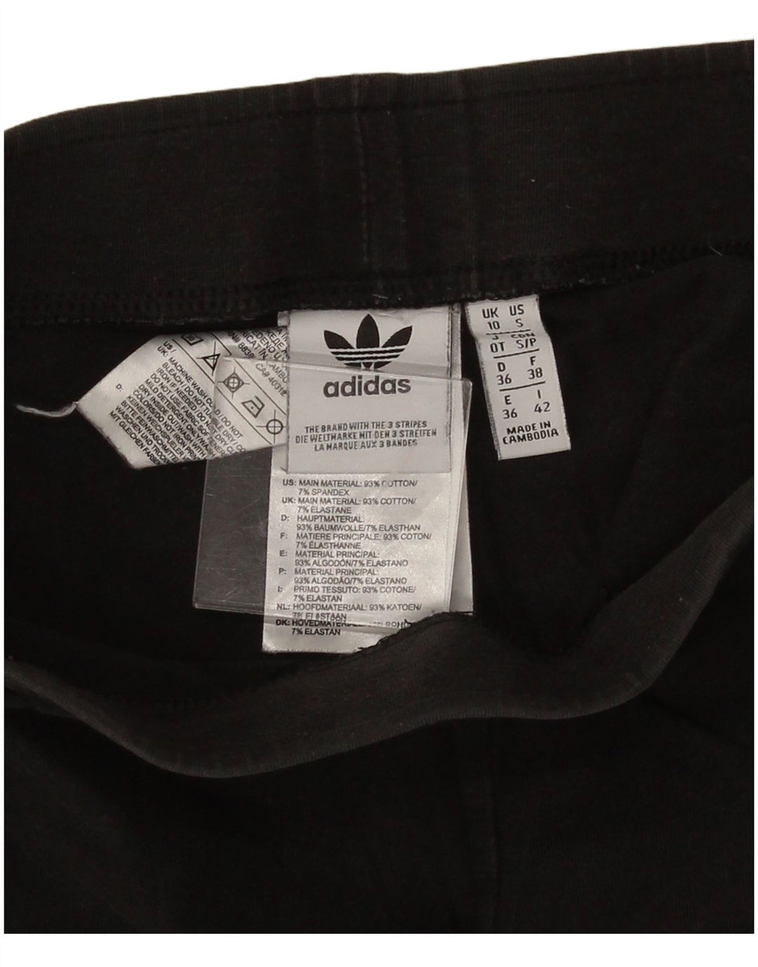 Женские леггинсы Adidas UK 10, маленькие черные хлопковые
