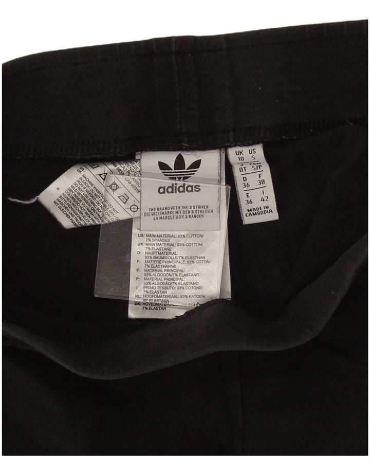 Женские леггинсы Adidas UK 10, маленькие черные хлопковые