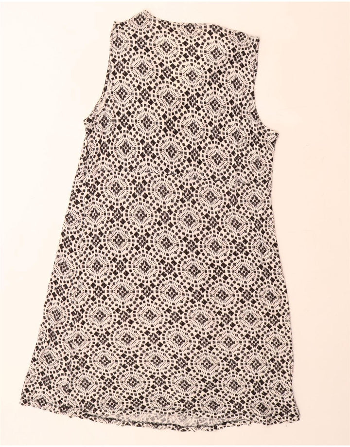 Женское платье трапециевидной формы без рукавов MICHAEL KORS UK 18 XL, черный вискоза с цветочным принтом