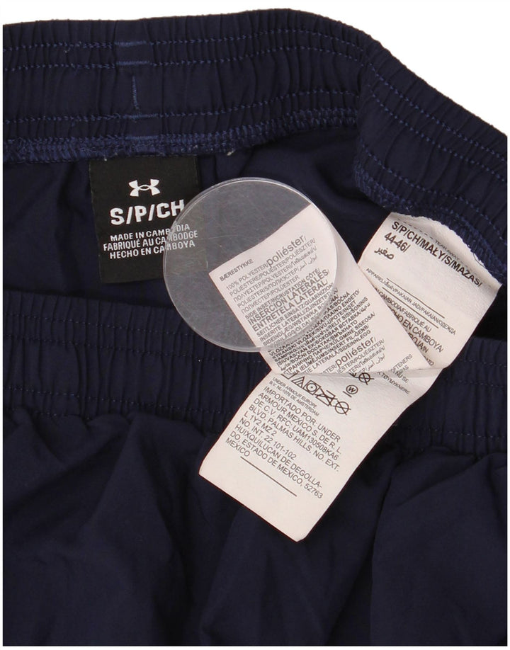 Мужские спортивные шорты Under Armour, маленькие, темно-синие, полиэстер с цветными блоками