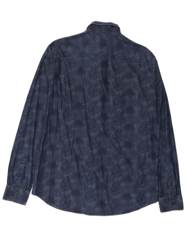 Armani Exchange Mens Regular Fit Shirt Medium Navy Blue Floral Cotton