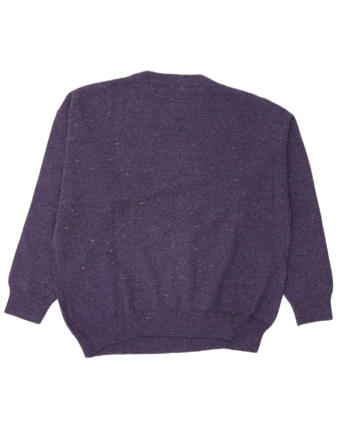 Винтажный мужской свитер с круглым вырезом, средний темно-синий шерстяной свитер с геометрическим рисунком