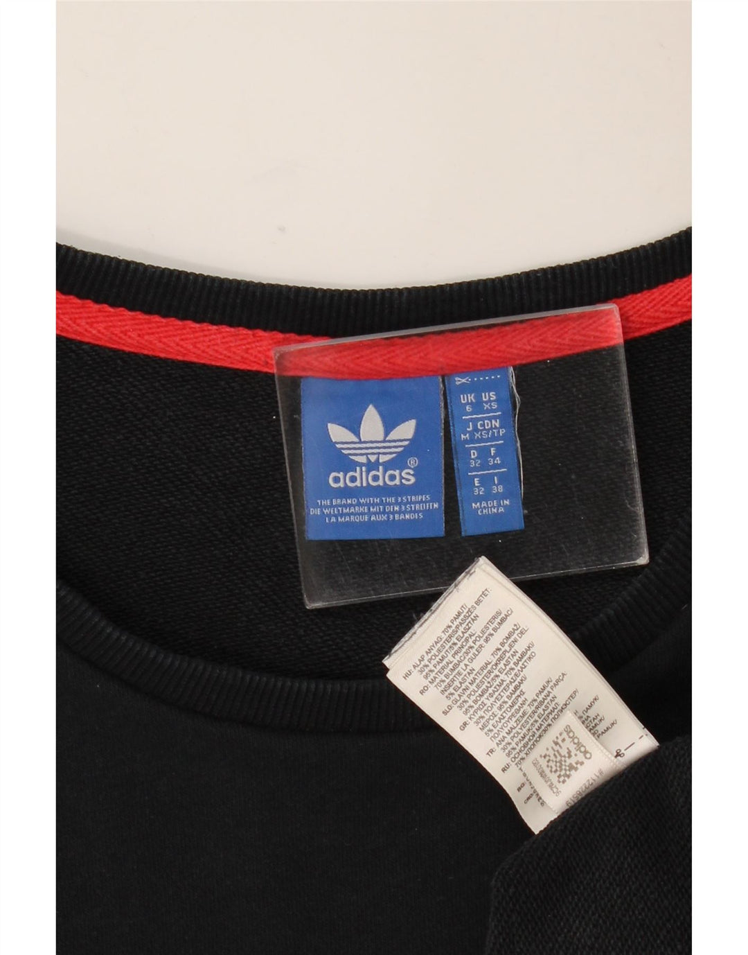 Женский джемпер оверсайз с рисунком ADIDAS UK 6 XS, черный в полоску