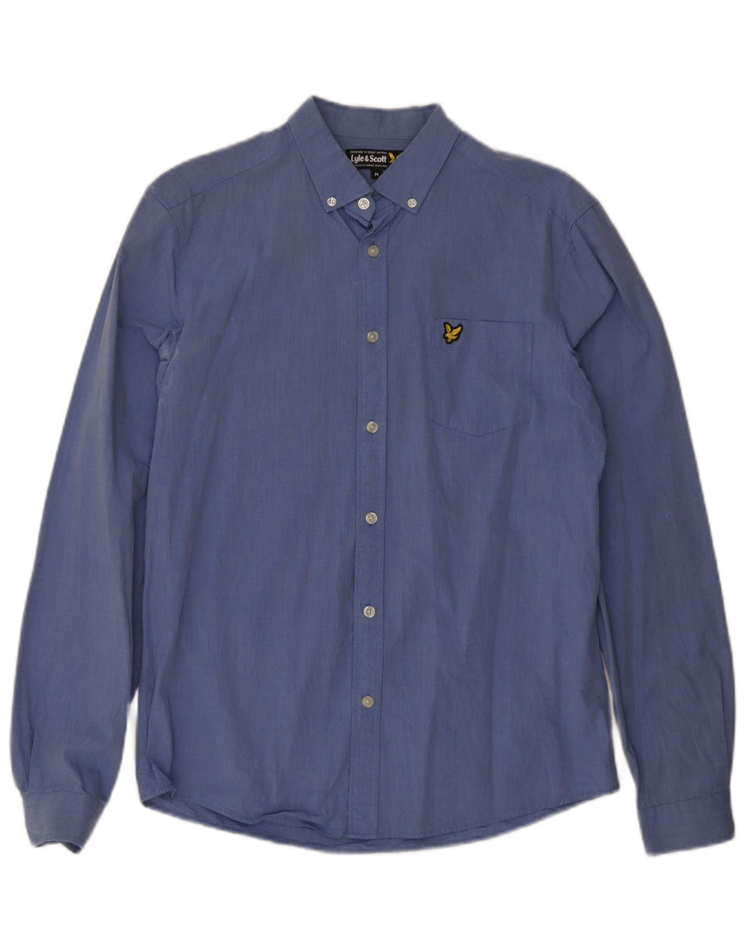 Мужская рубашка Lyle & Scott из хлопка среднего синего цвета