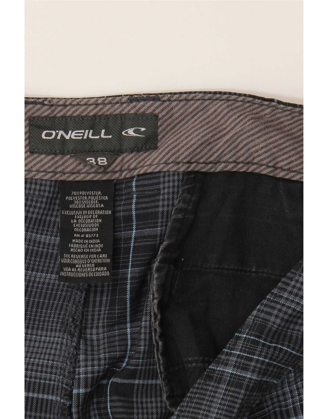 Мужские шорты чинос O'Neill W38 XL темно-синие в клетку из полиэстера
