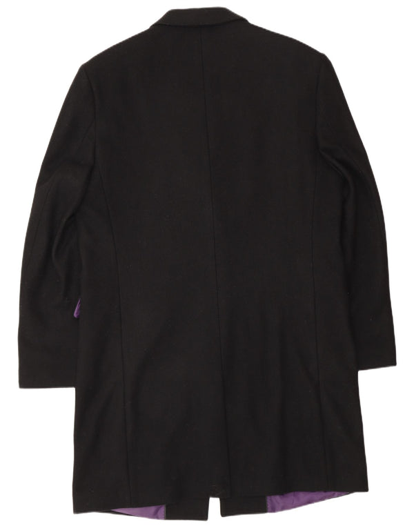 Мужское пальто Jeff Banks UK 36 маленькое черное шерстяное