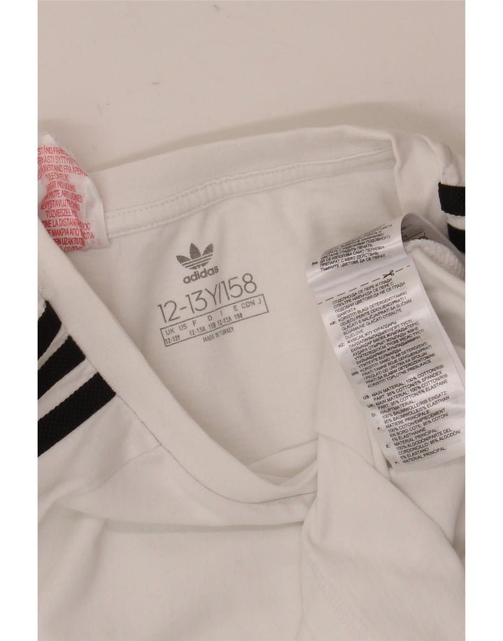 Adidas Топ с длинным рукавом для мальчиков 12-13 лет, белый хлопок