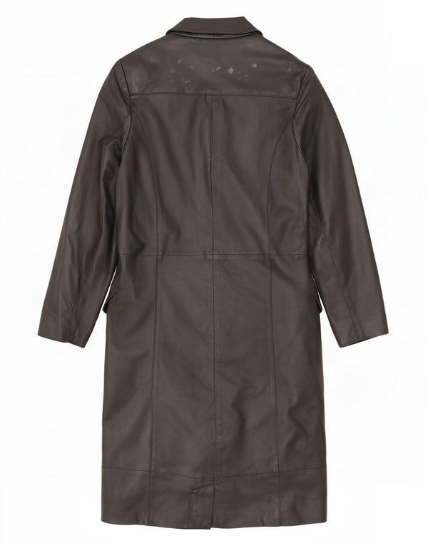 Женское кожаное пальто оверсайз Yuppie EU 34 XS, черное