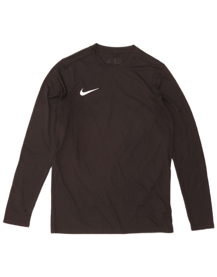Мужской топ Nike Dri Fit с длинным рукавом, средний черный полиэстер