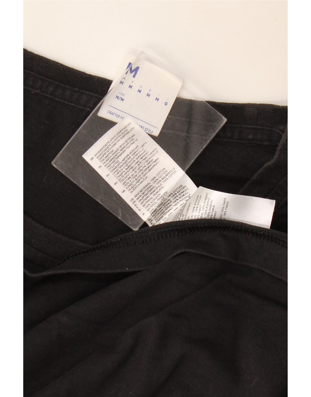 REEBOK Мужская футболка с рисунком из хлопка среднего размера, черная