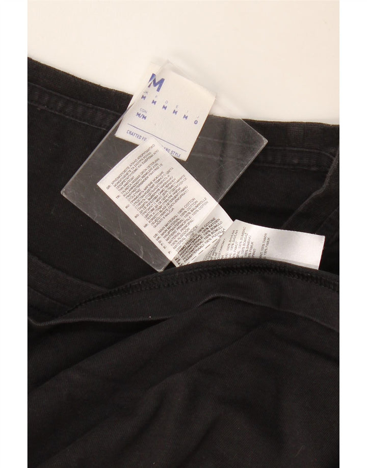 REEBOK Мужская футболка с рисунком из хлопка среднего размера, черная