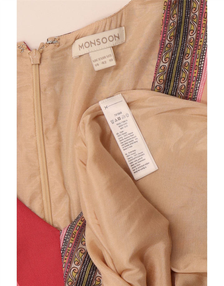 Женское асимметричное платье MONSONON UK 14, большое разноцветное лоскутное одеяло