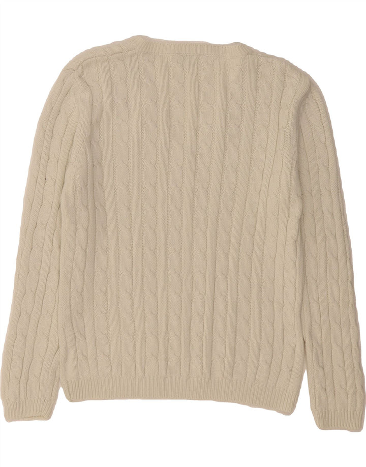 JOY Womens V-Neck Jumper Sweater EU 38 Medium White Vintage Joy and Second-Hand Joy from Messina Hembry 