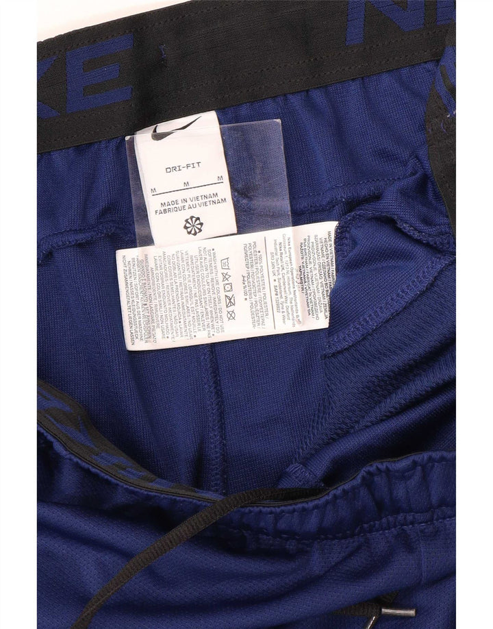Мужские спортивные шорты Nike Dri Fit среднего размера, темно-синие, полиэстер с цветными блоками