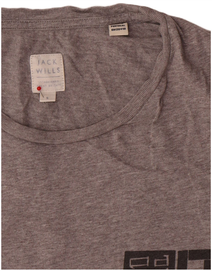 Мужская футболка с рисунком Jack Wills, маленький серый хлопок с крапинками
