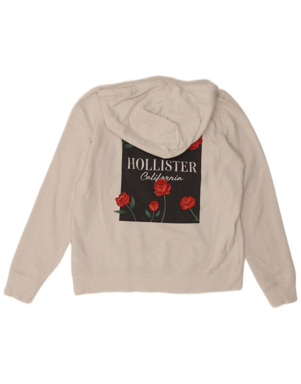 Женский джемпер с капюшоном Hollister UK 14, средний белый хлопок