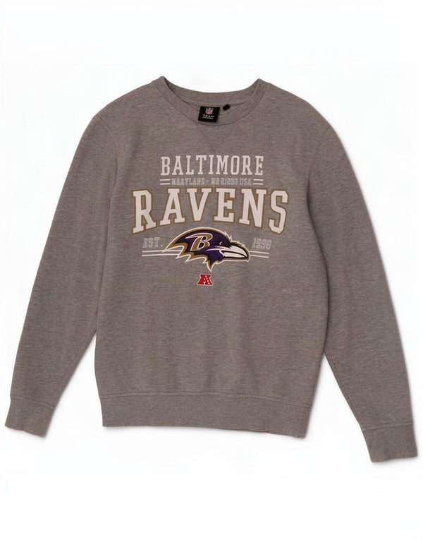 Мужской свитшот с рисунком НФЛ Baltimore Ravens, средний серый в крапинку